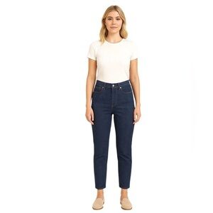 Everlane High Rise Ankle Jeans Dark Wash Cotton Straight Ankle Size 29